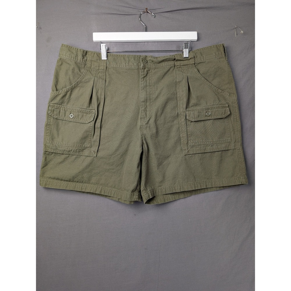 Cabelas Mens Cargo Shorts Size 44 Green‎ Cotton Heavyweight Outdoor Hiking 6525